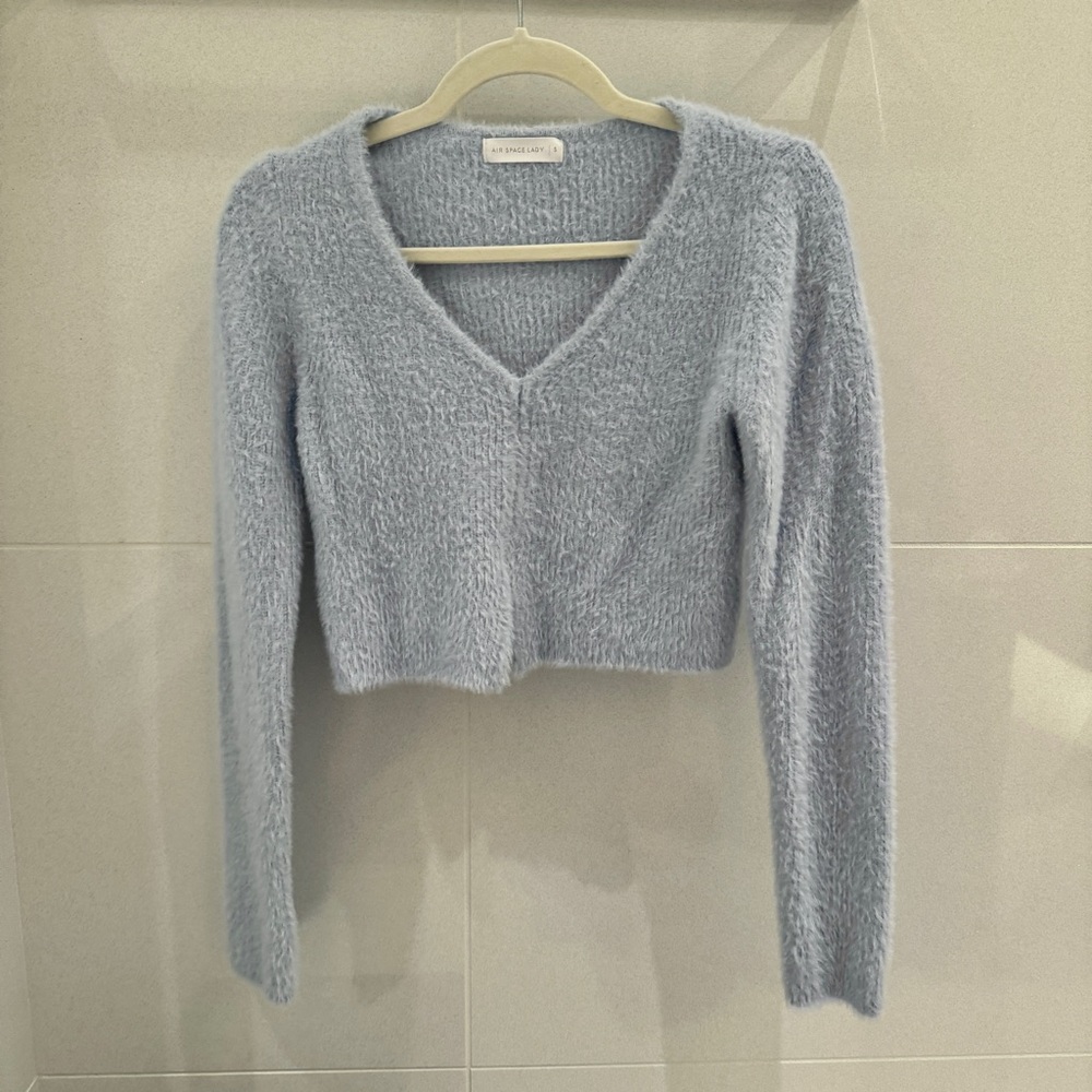 Light Blue V-Neck Sweater